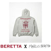 Gray hoodie with bull graphic and text on a white background, featuring Beretta branding.