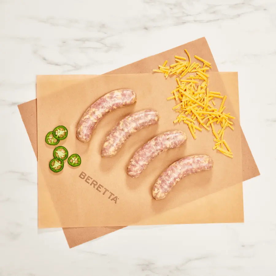 Jalapeno Cheddar Pork Sausages: RWA - Beretta Farms