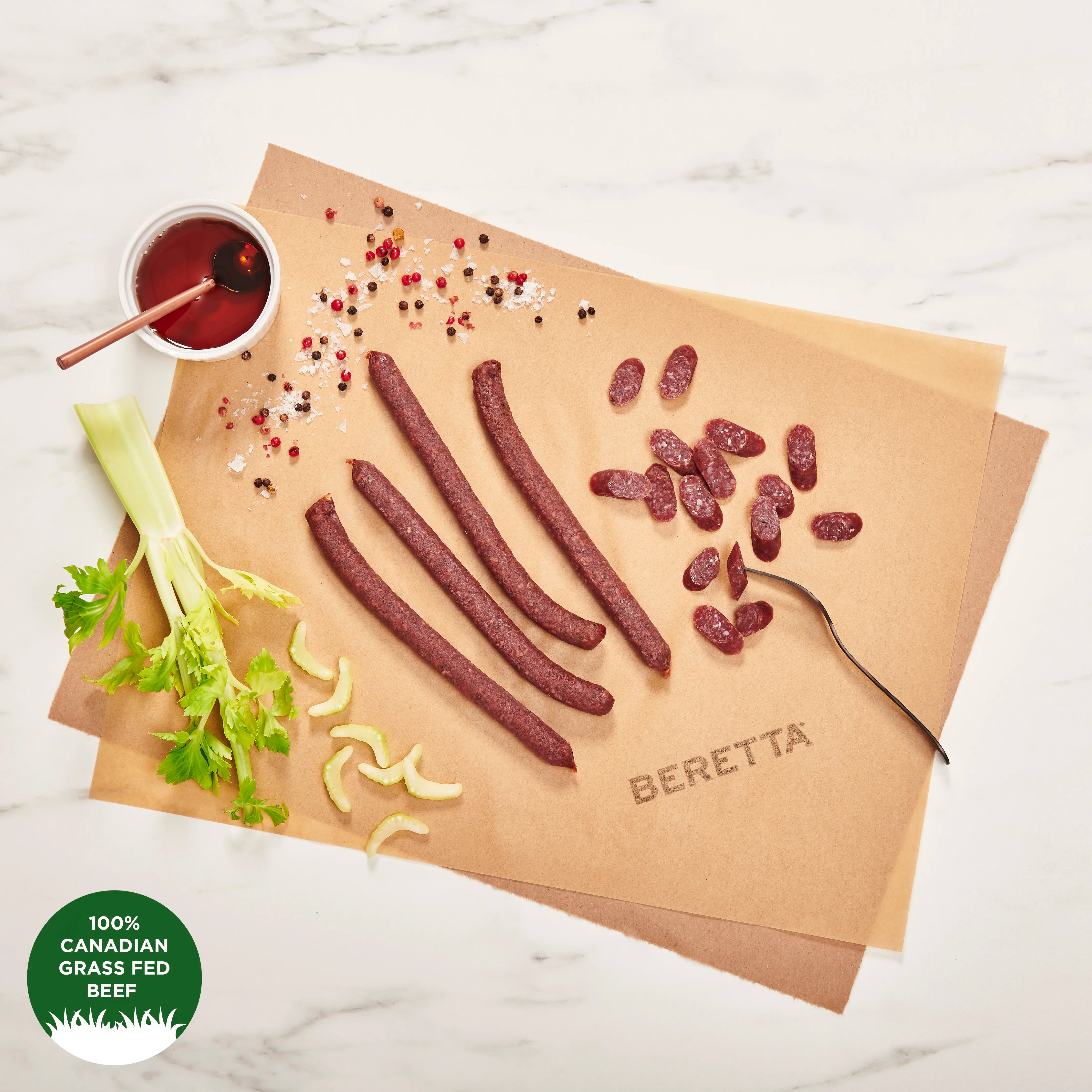 Beef Salami Sticks: 100% Grass Fed, Grass Finished