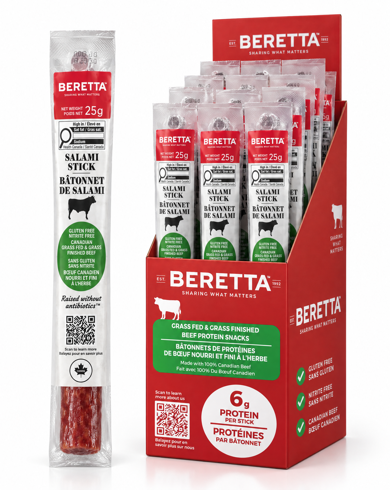 Beef Salami Stick: 100% Grass Fed, Grass Finished