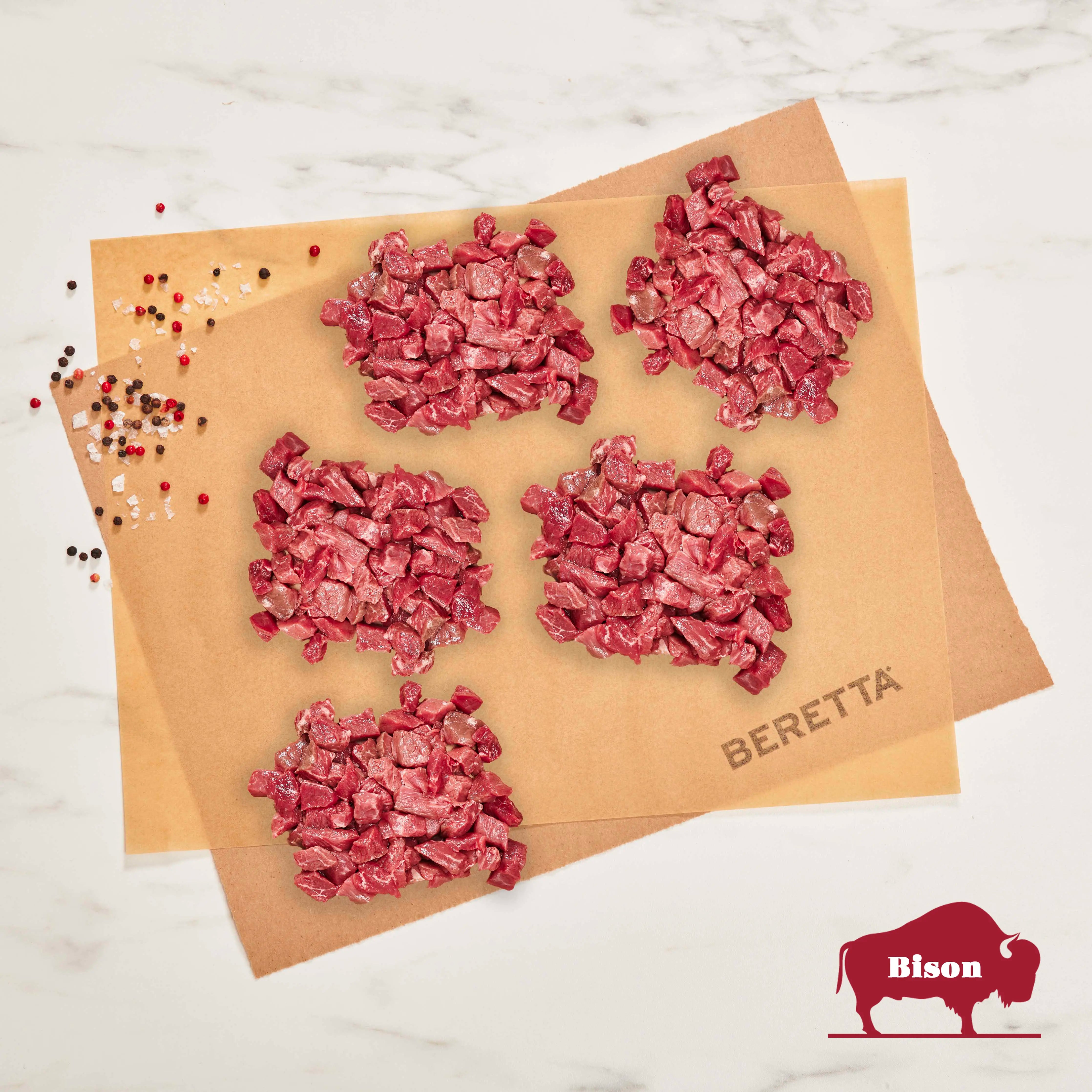 Bison Stewing Meat: RWA Grass Fed Bison - Beretta Farms