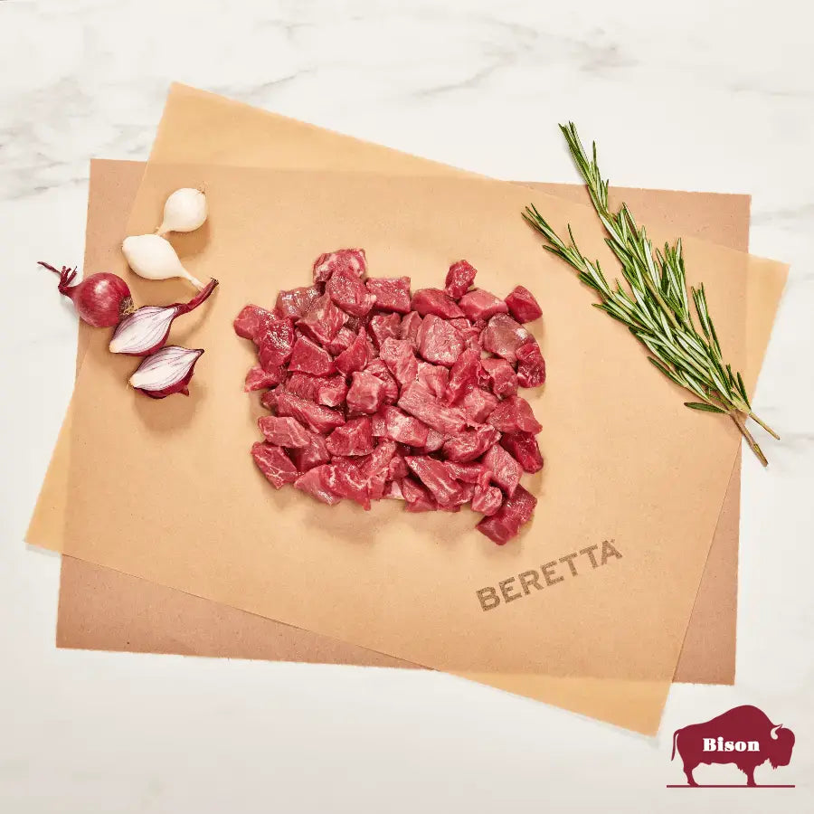 Bison Stewing Meat: RWA Grass Fed Bison - Beretta Farms