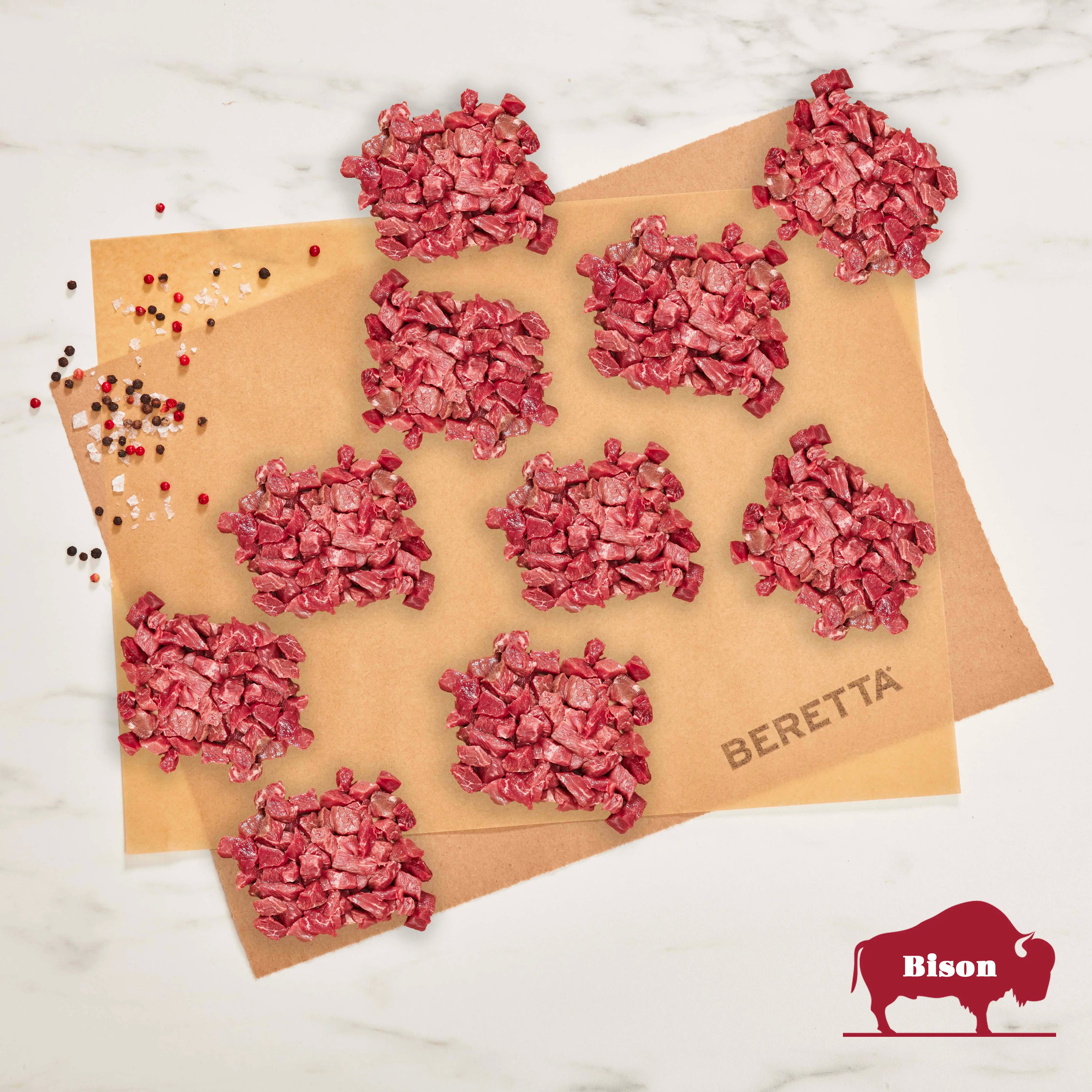 Bison Stewing Meat: RWA Grass Fed Bison - Beretta Farms