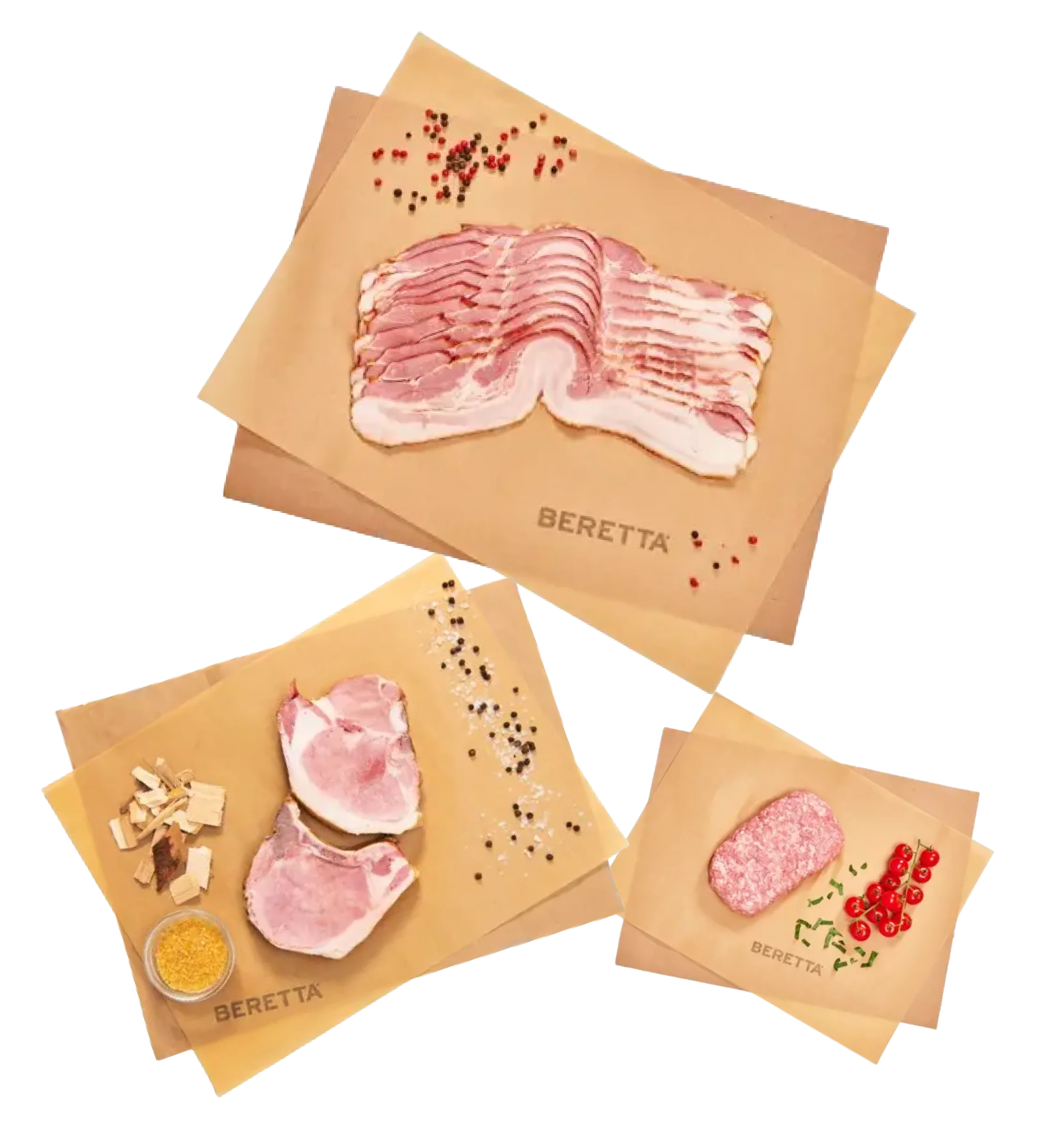 Pork variations with their packaging