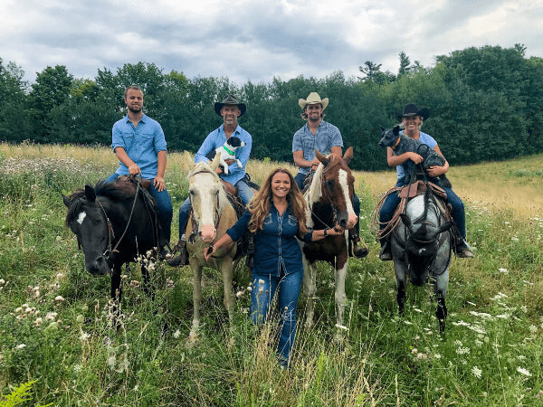 The Beretta Farm family on horses
